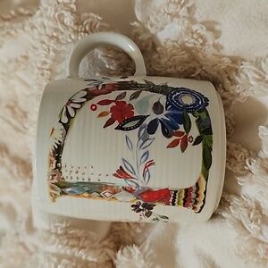 Anthropologie monogram floral mug. D
